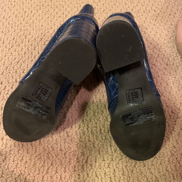 Blue Faux Python Booties - Picture 4 of 4